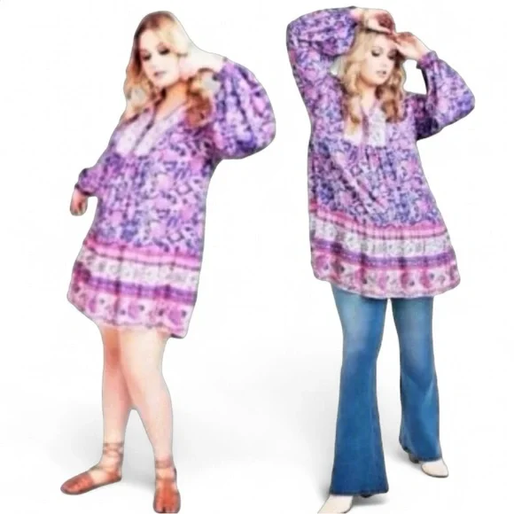 AVEOLOGY Boho Paisley Tunic Dress or Tunic Top – Plus 3X/4X – NWT - Picture 3 of 13